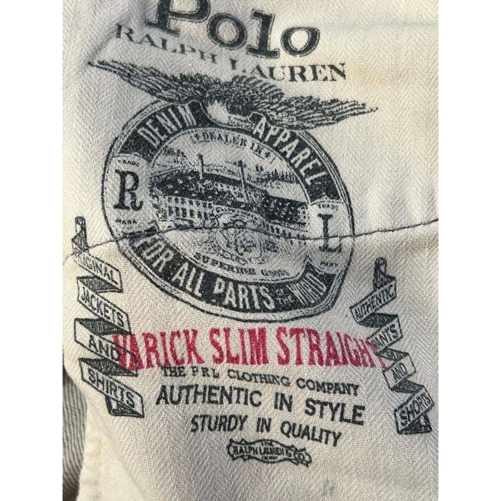 Polo Ralph Lauren Varick Slim Straight Jeans 40x32 Ash Grey Cotton Distressed - Picture 9 of 16